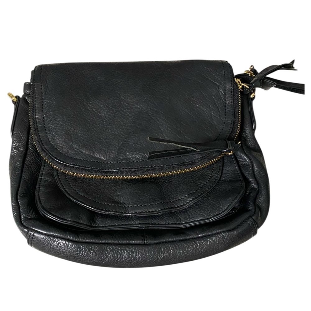 SAN MARINA Black Crossbody Bag with Vintage Leather Finish